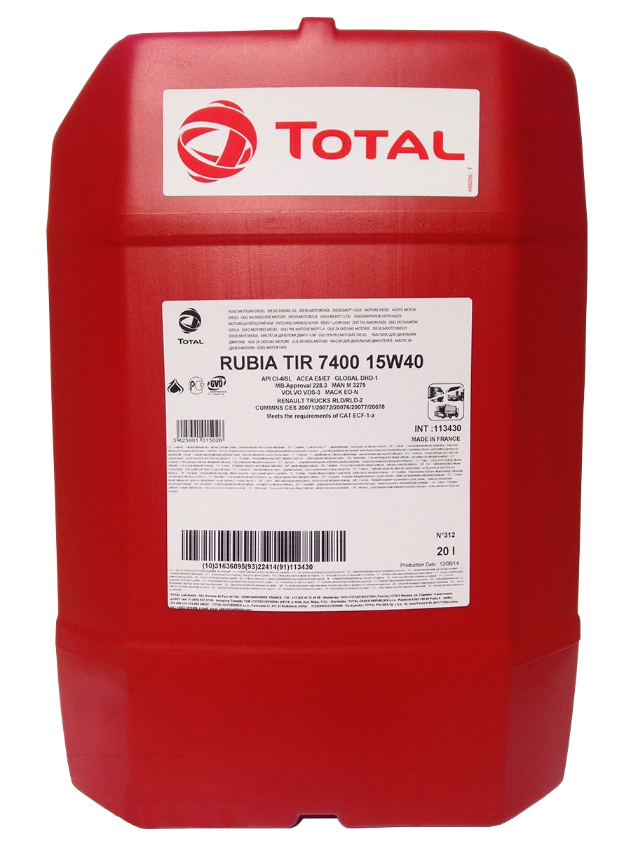 Total Rubia TIR 7400 15W-40 20L - 15W-40 - olajforras.hu